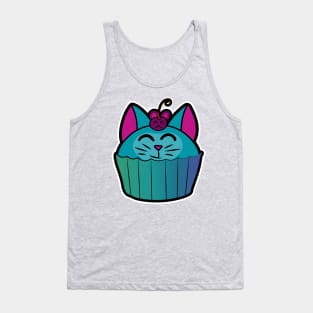 Catcake With Mouse-Cherry - Turquoise Tank Top